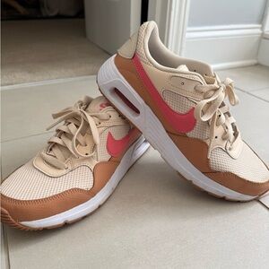 Nike Beige and Pink Low-Top Sneakers